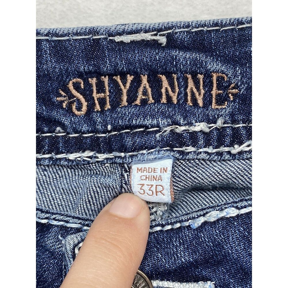 Shyanne Jeans Women's 39 Medium Wash‎ Blue Embroidered Pockets boot cut - Picture 7 of 12
